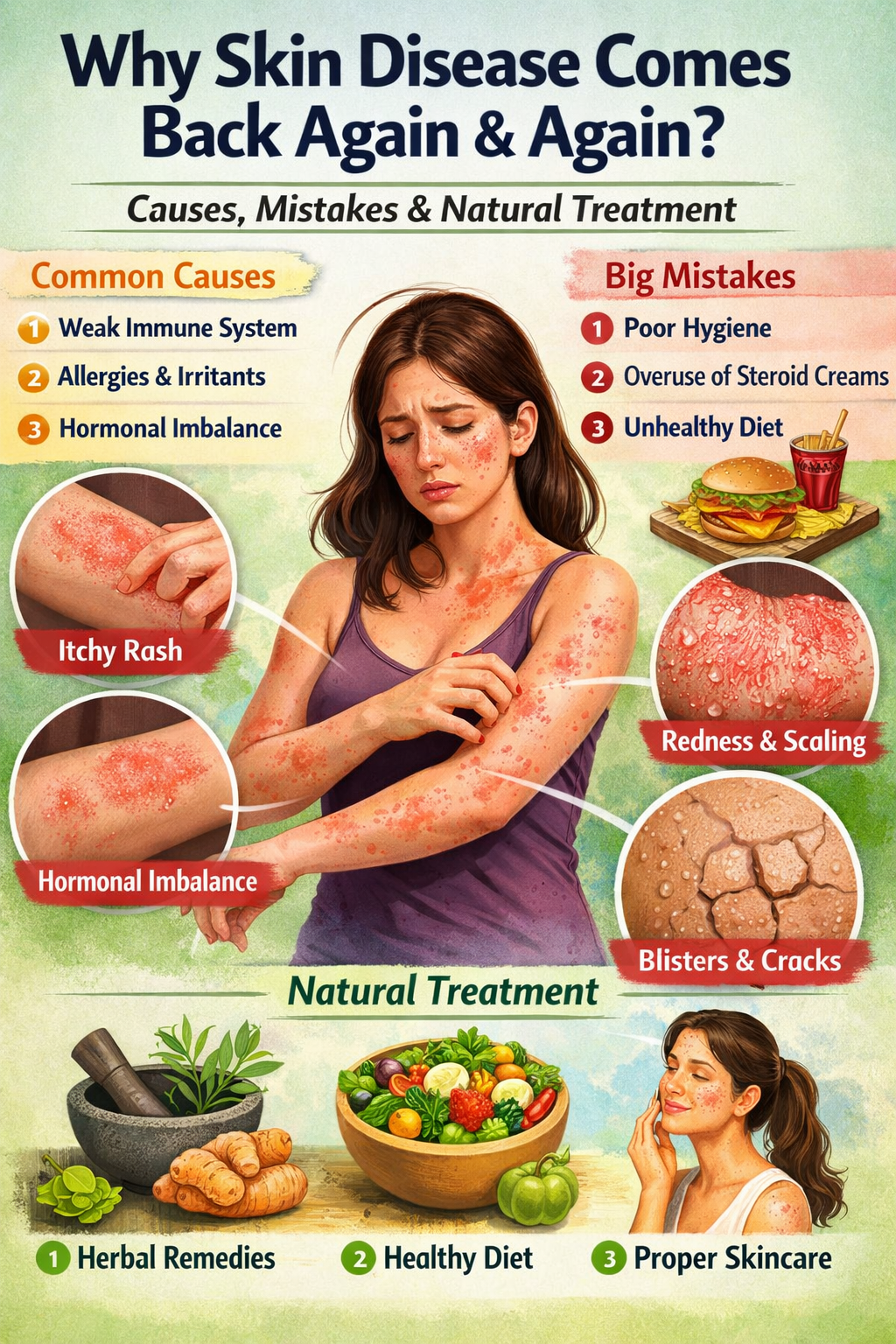 Why Skin Disease Comes Back Again & Again? Causes, Mistakes & Natural Treatment