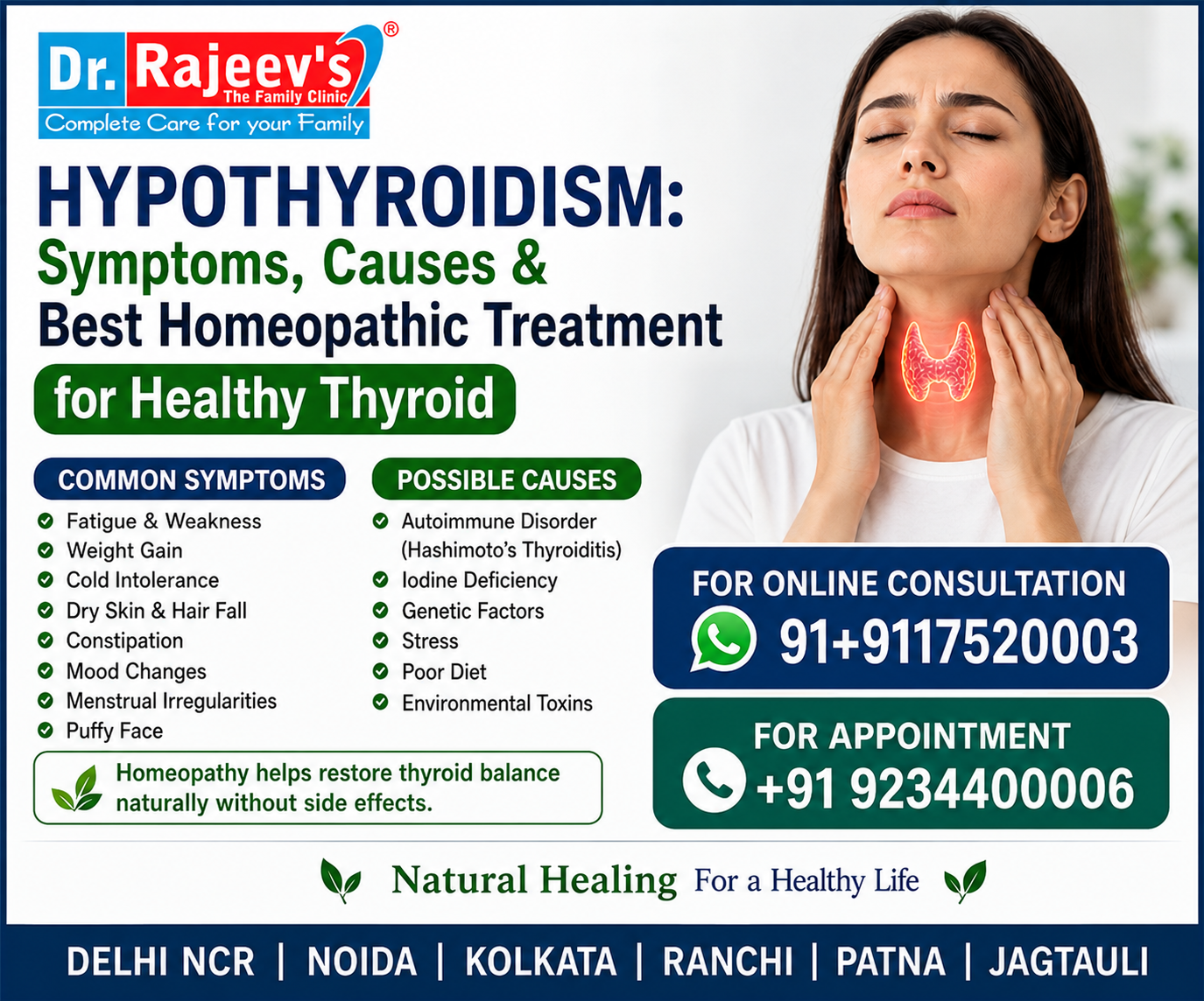 Hypothyroidism: Symptoms, Causes and  Best Homeopathic Treatment for Healthy Thyroid
