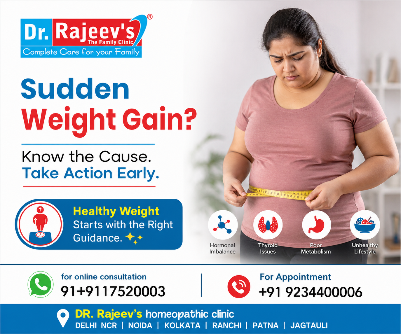 Sudden Weight Gain: Symptoms, Causes and  Best Homeopathic Treatment for Healthy Weight Management