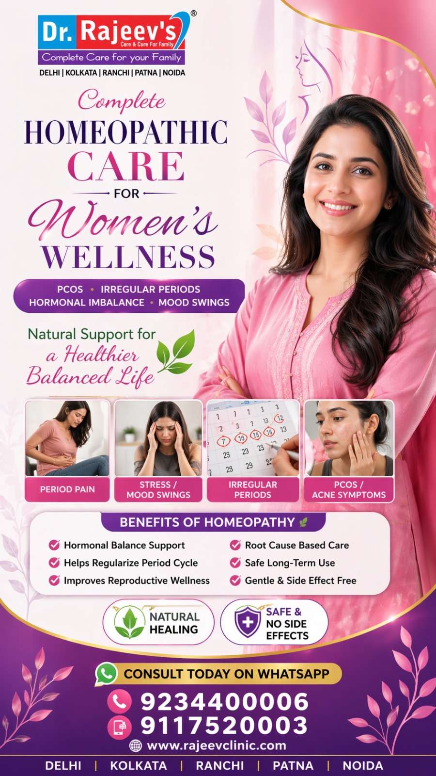 Complete Homeopathic Care for Women’s Wellness: Natural Treatment for PCOS, Irregular Periods & Hormonal Imbalance