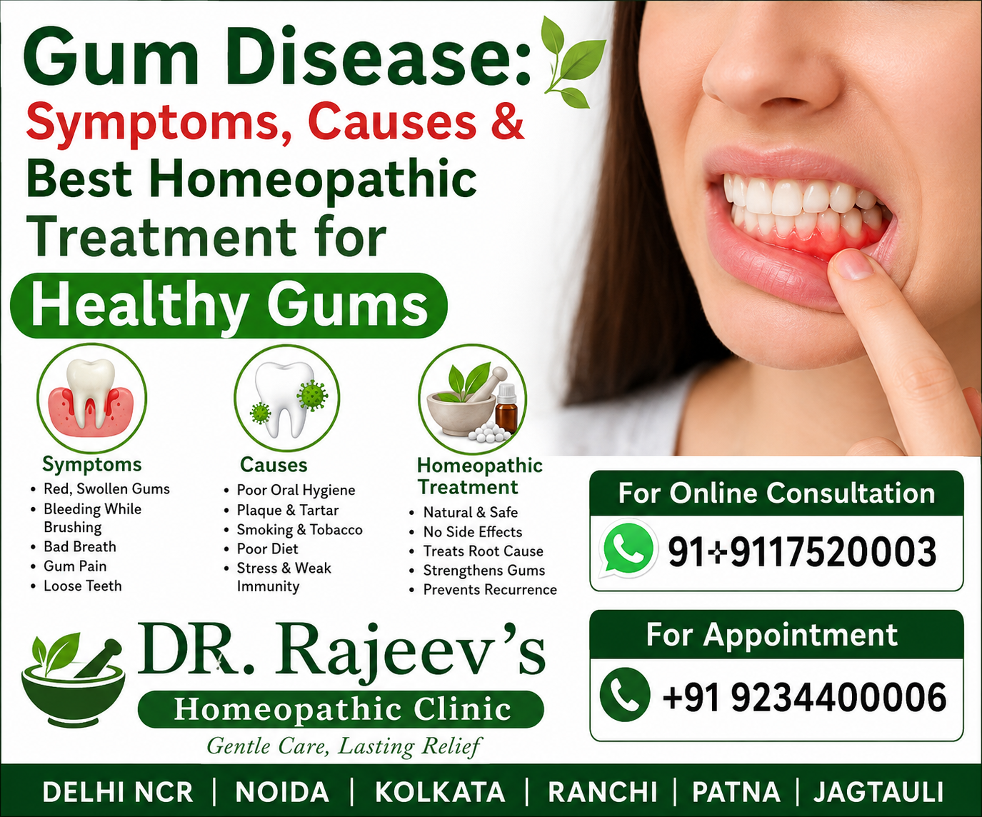 Gum Disease: Symptoms, Causes and Best Homeopathic Treatment for Healthy Gums